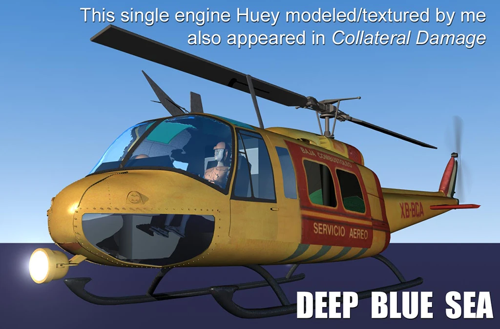 huey helicopter cgi deep blue sea
