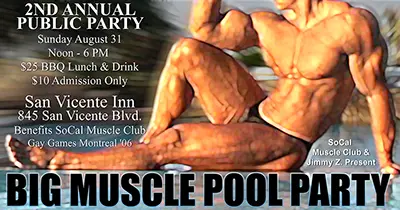 pool party san vicente inn bodybuilder