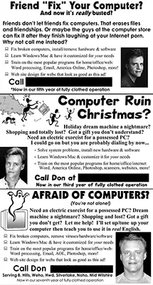 computer repair newspaper ads 1999